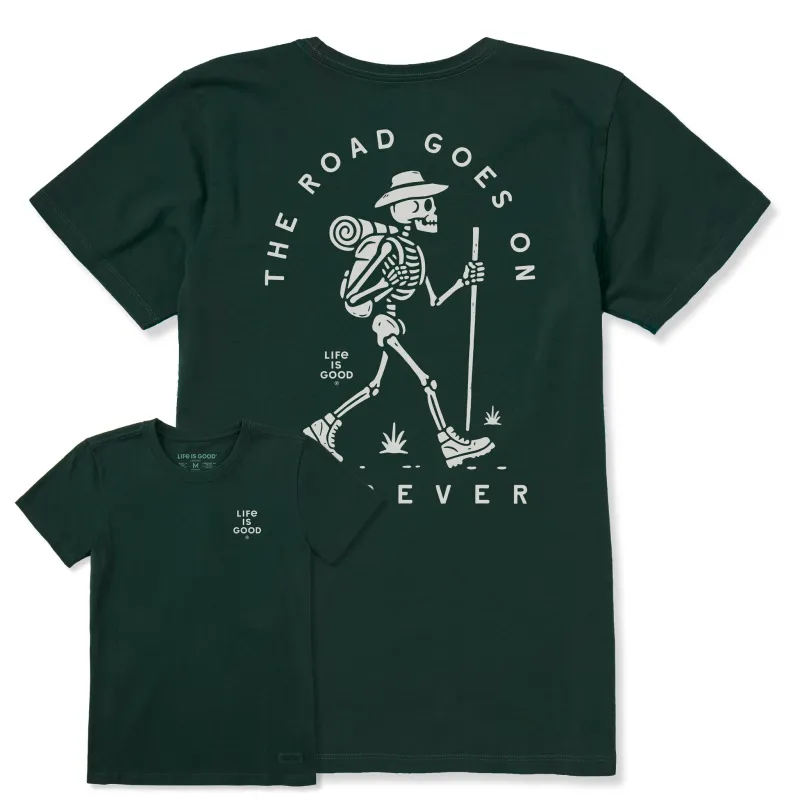 Women's The Road Goes on Forever Skeleton Short Sleeve Crusher Tee sold by Life is Good