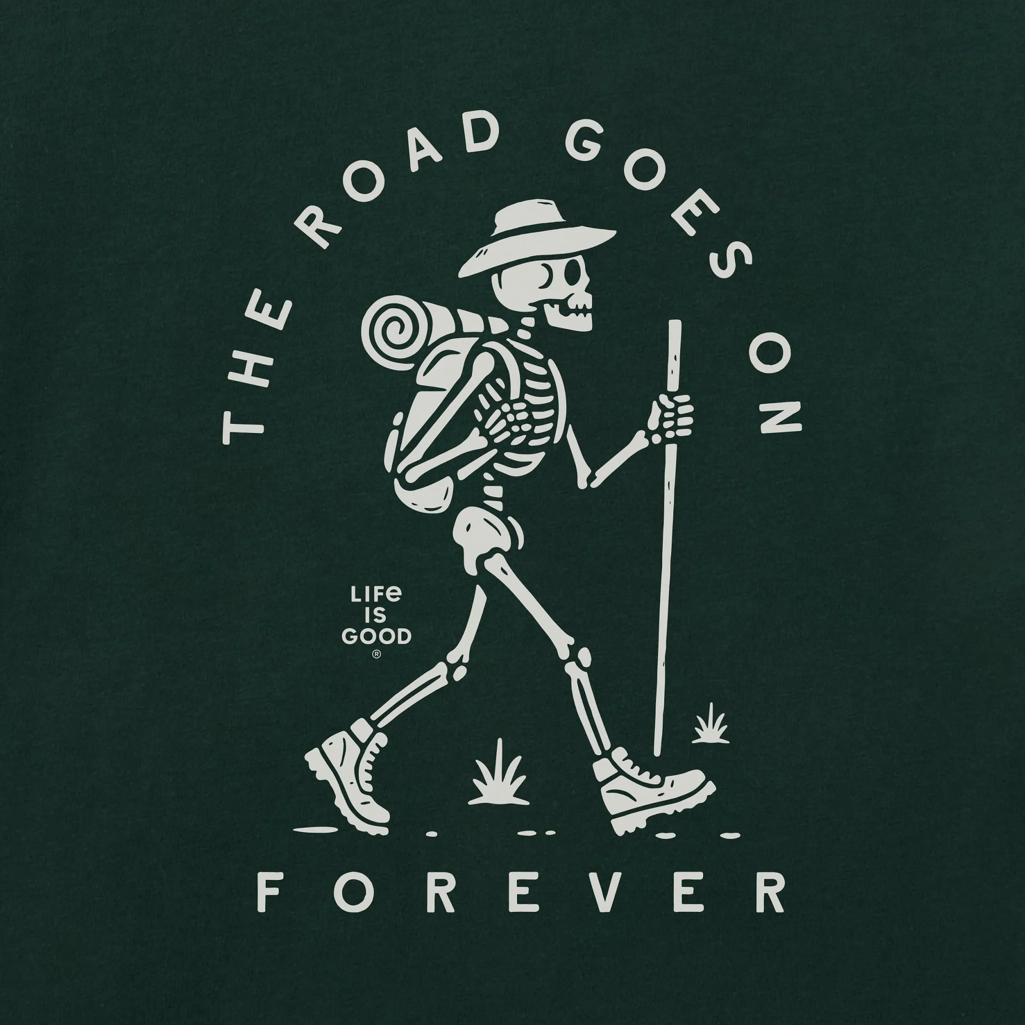 Men's The Road Goes on Forever Skeleton Short Sleeve Crusher Tee sold by Life is Good product image thumbnail 2