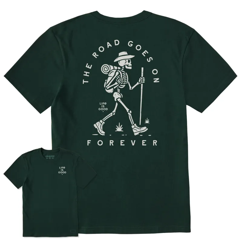 Men's The Road Goes on Forever Skeleton Short Sleeve Crusher Tee sold by Life is Good