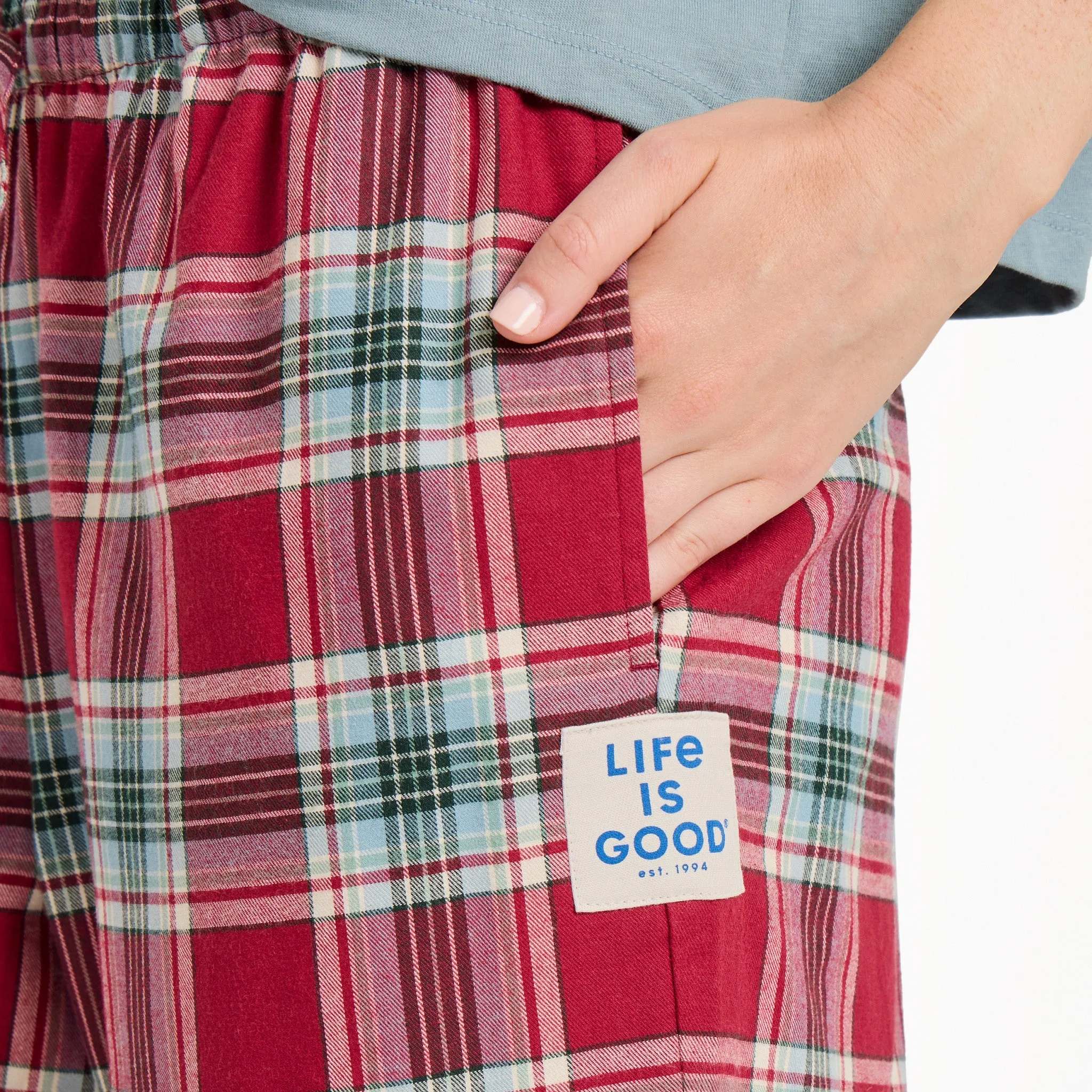 Women's Adirondack Red Holiday Plaid Classic Sleep Pant sold by Life is Good product image thumbnail 4