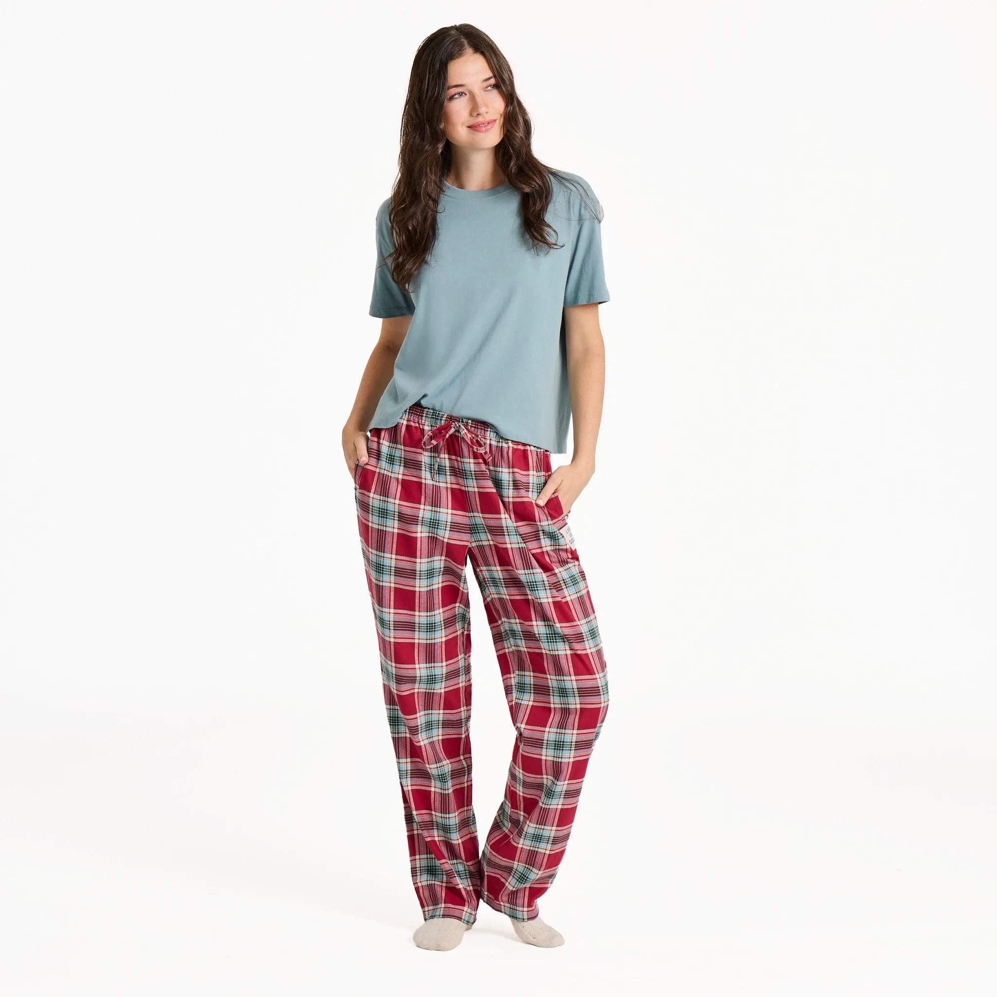 Women's Adirondack Red Holiday Plaid Classic Sleep Pant sold by Life is Good product image thumbnail 5