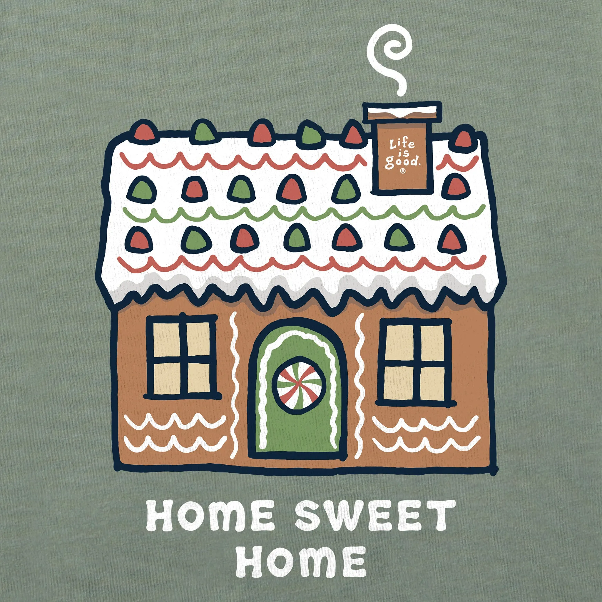 Women's Home Sweet Gingerbread Home Long Sleeve Crusher Vee sold by Life is Good product image thumbnail 2