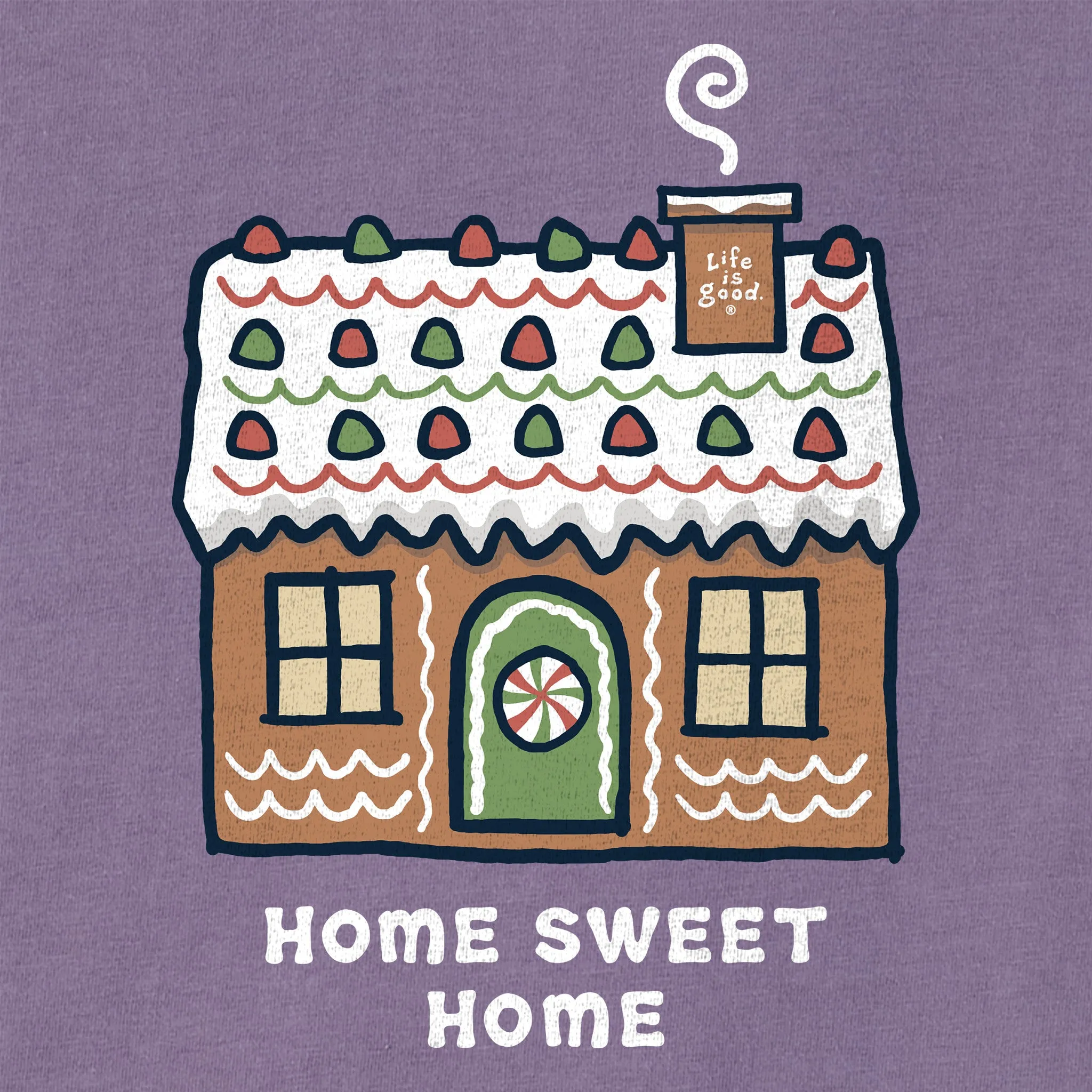 Women's Home Sweet Gingerbread Home Long Sleeve Crusher Vee sold by Life is Good product image thumbnail 4