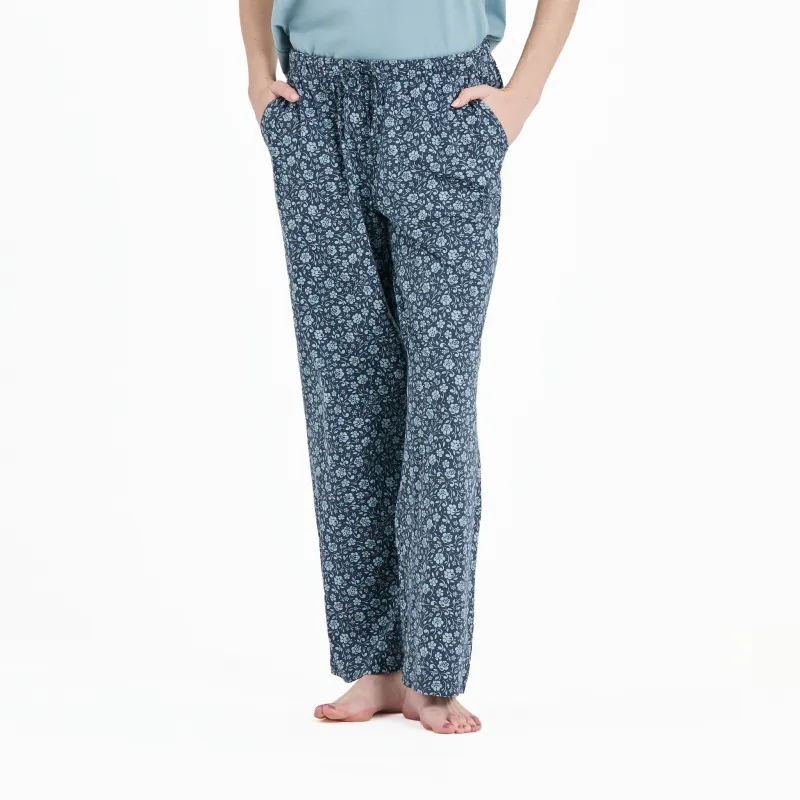 Women's Floral Paw Pattern Snuggle Up Sleep Pant sold by Life is Good