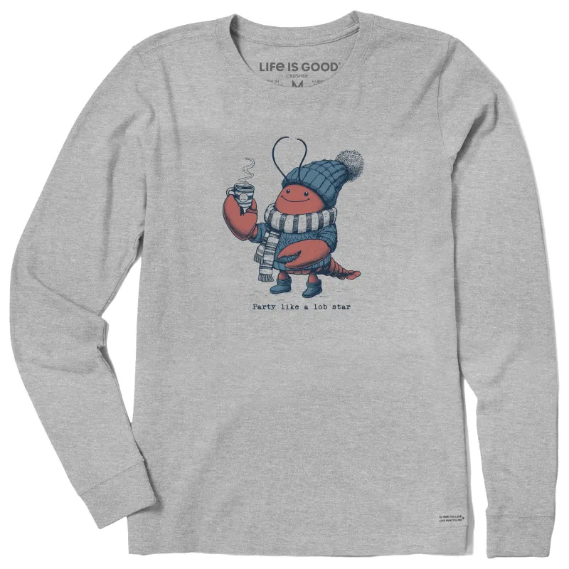 Women's Winter Party Like a Lob Star Long Sleeve Crusher Tee made by Life is Good