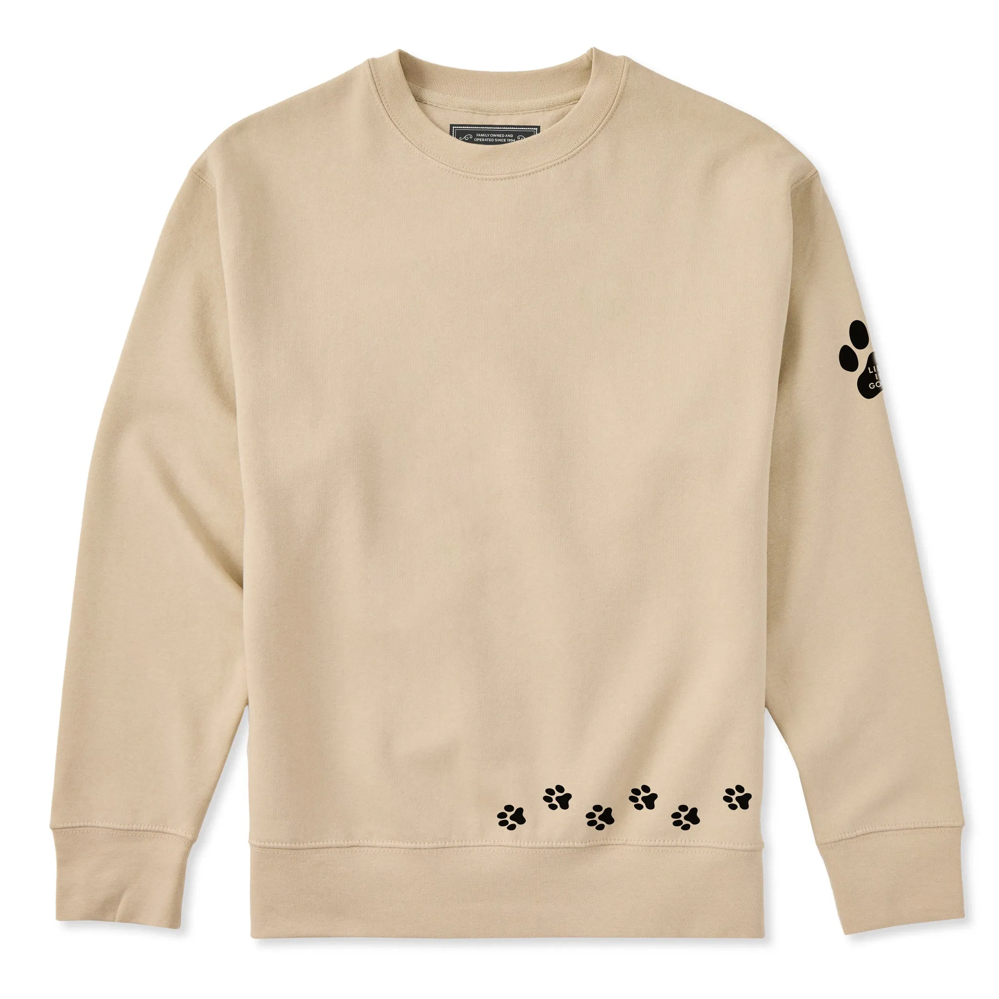Adult Unisex Walking Paws Every Wear Crew Sweatshirt sold by Life is Good