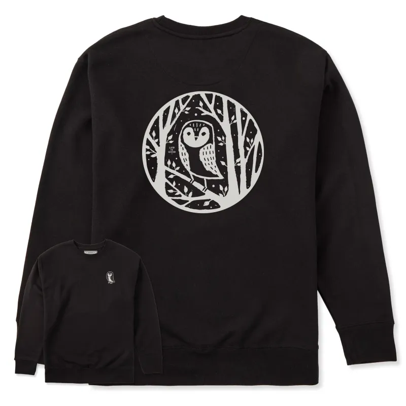 Adult Unisex Owl in the Trees Every Wear Crew Sweatshirt sold by Life is Good