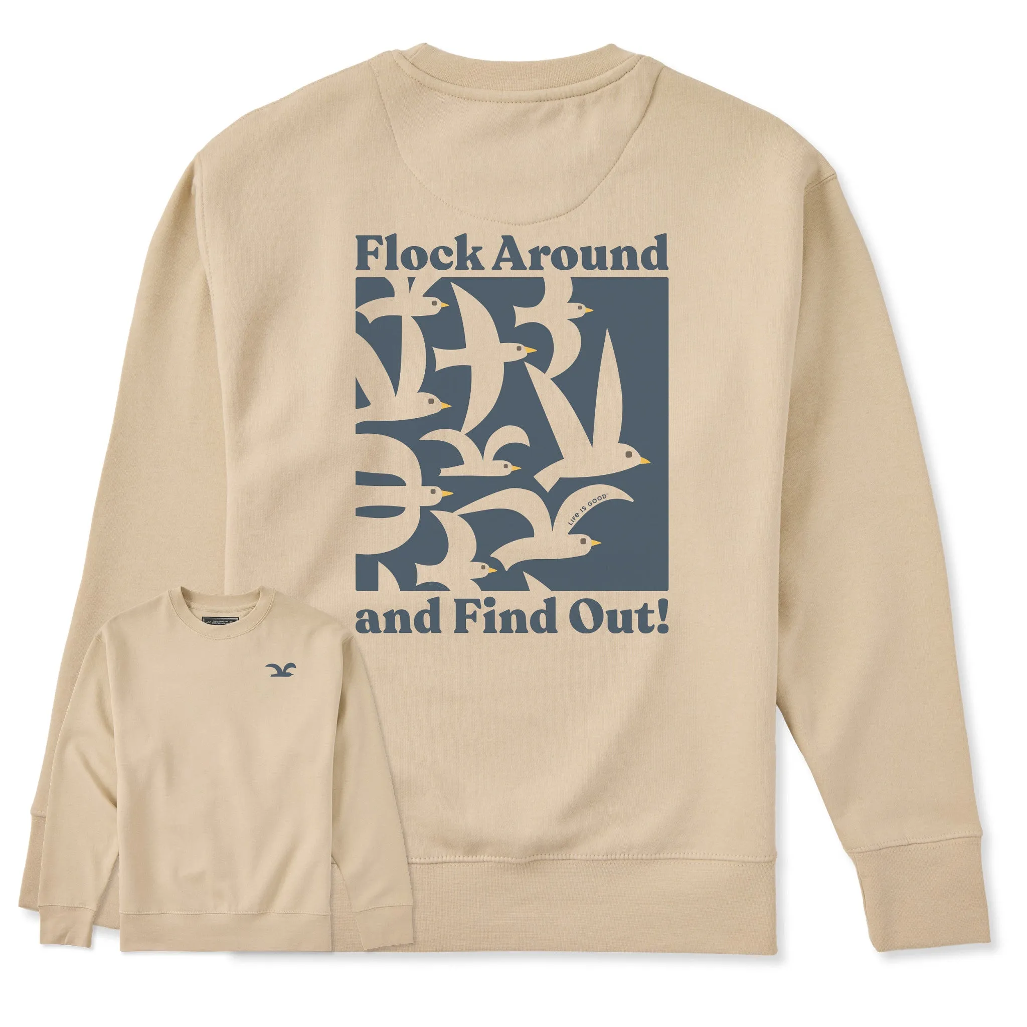 Adult Unisex Flock Around and Find Out Every Wear Crew Sweatshirt sold by Life is Good