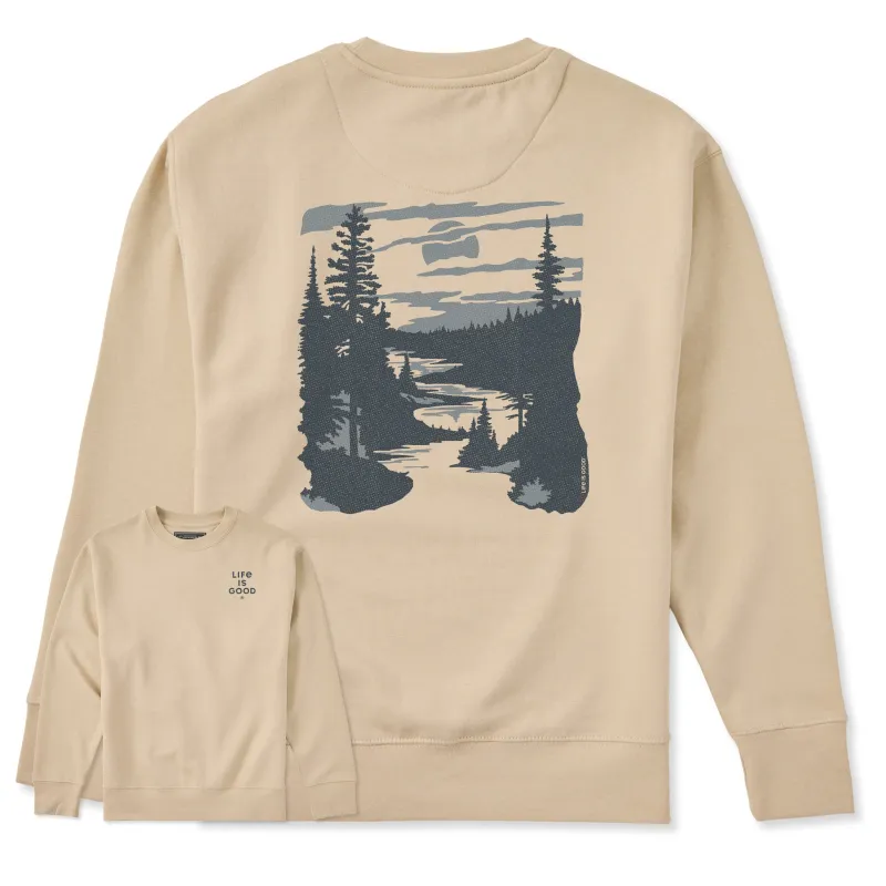Adult Unisex A River Runs Through It Every Wear Crew Sweatshirt sold by Life is Good