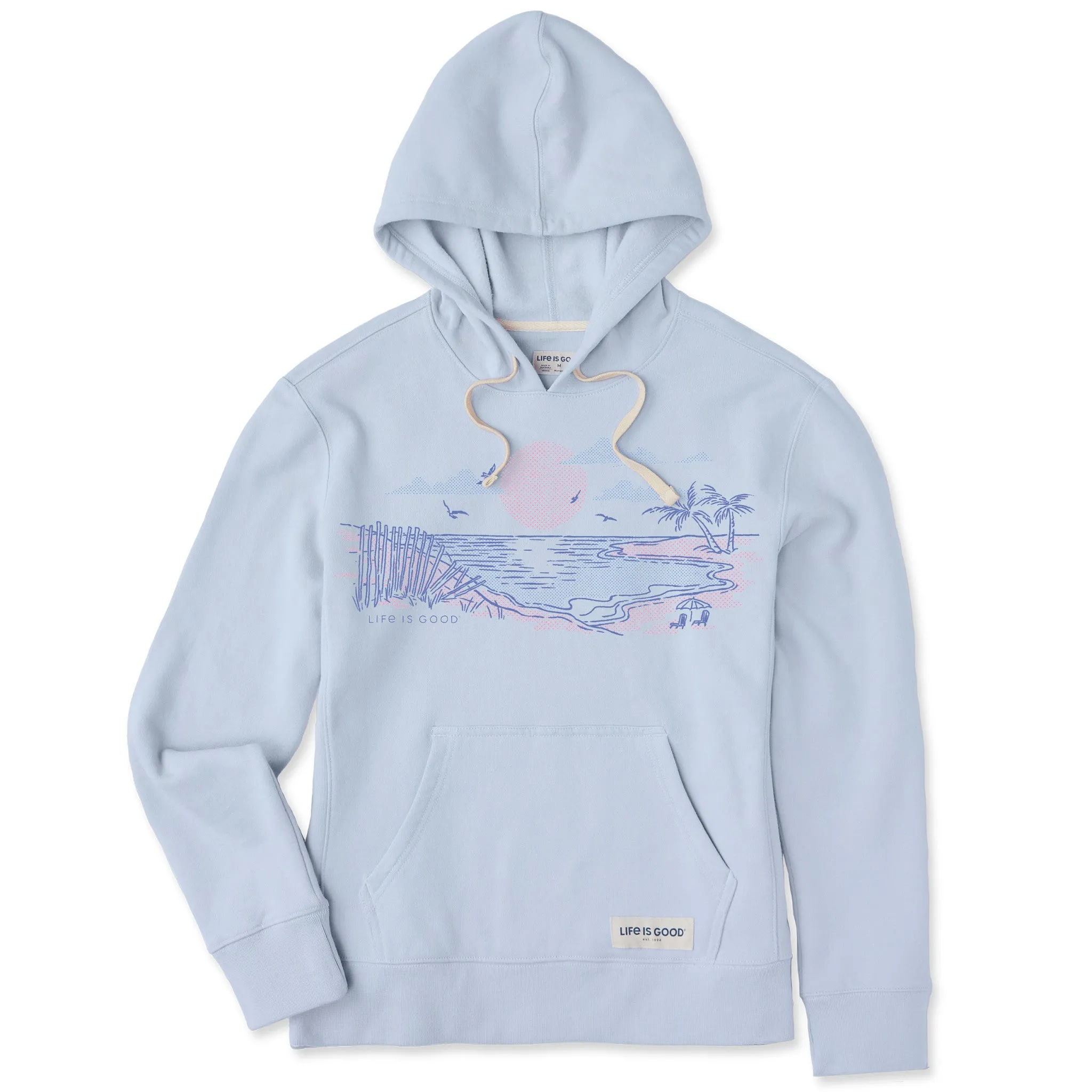 Women's Halftone Beach Vibes Simply True Fleece Hoodie sold by Life is Good