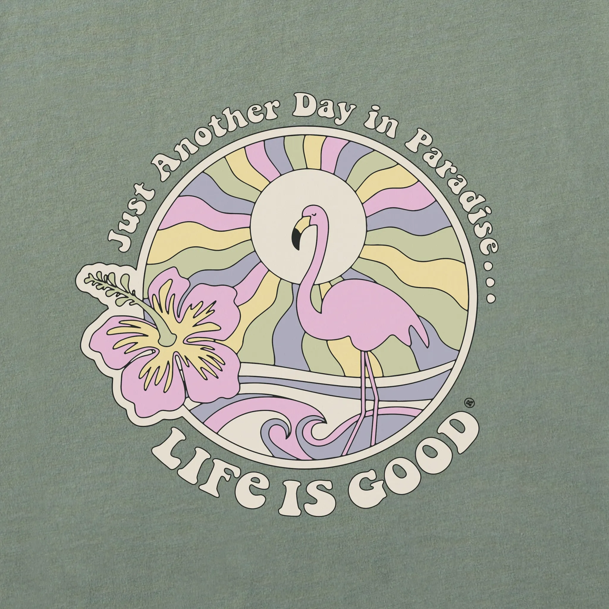Women's Flamingo in Paradise Short Sleeve Crusher Boxy Tee sold by Life is Good product image thumbnail 2