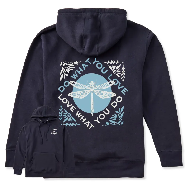 Adult Unisex Do What You Love Dragonfly Every Wear Hoodie Sweatshirt sold by Life is Good