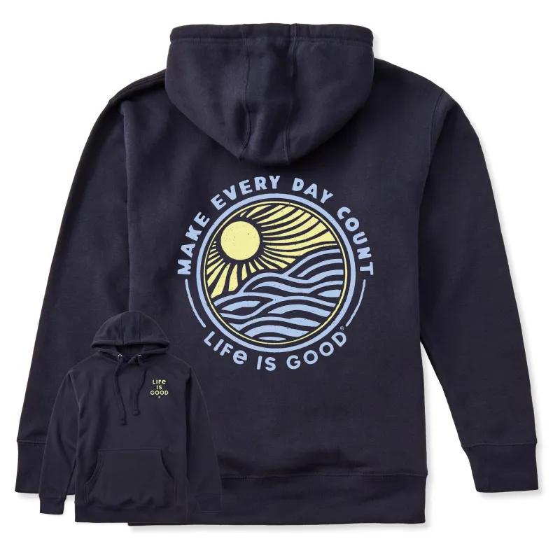 Adult Unisex Make Every Day Count Sunset Every Wear Hoodie Sweatshirt made by Life is Good