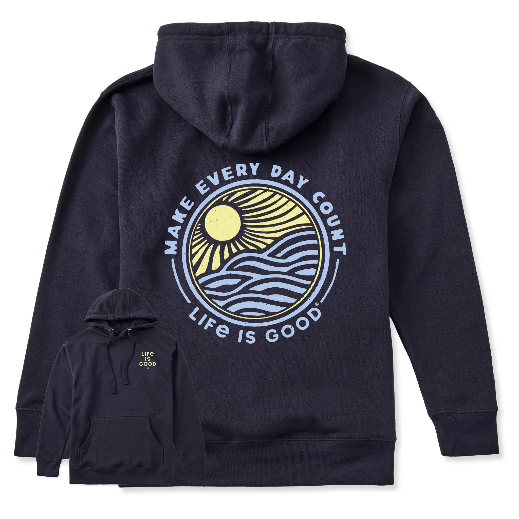 Adult Unisex Make Every Day Count Sunset Every Wear Hoodie Sweatshirt sold by Life is Good