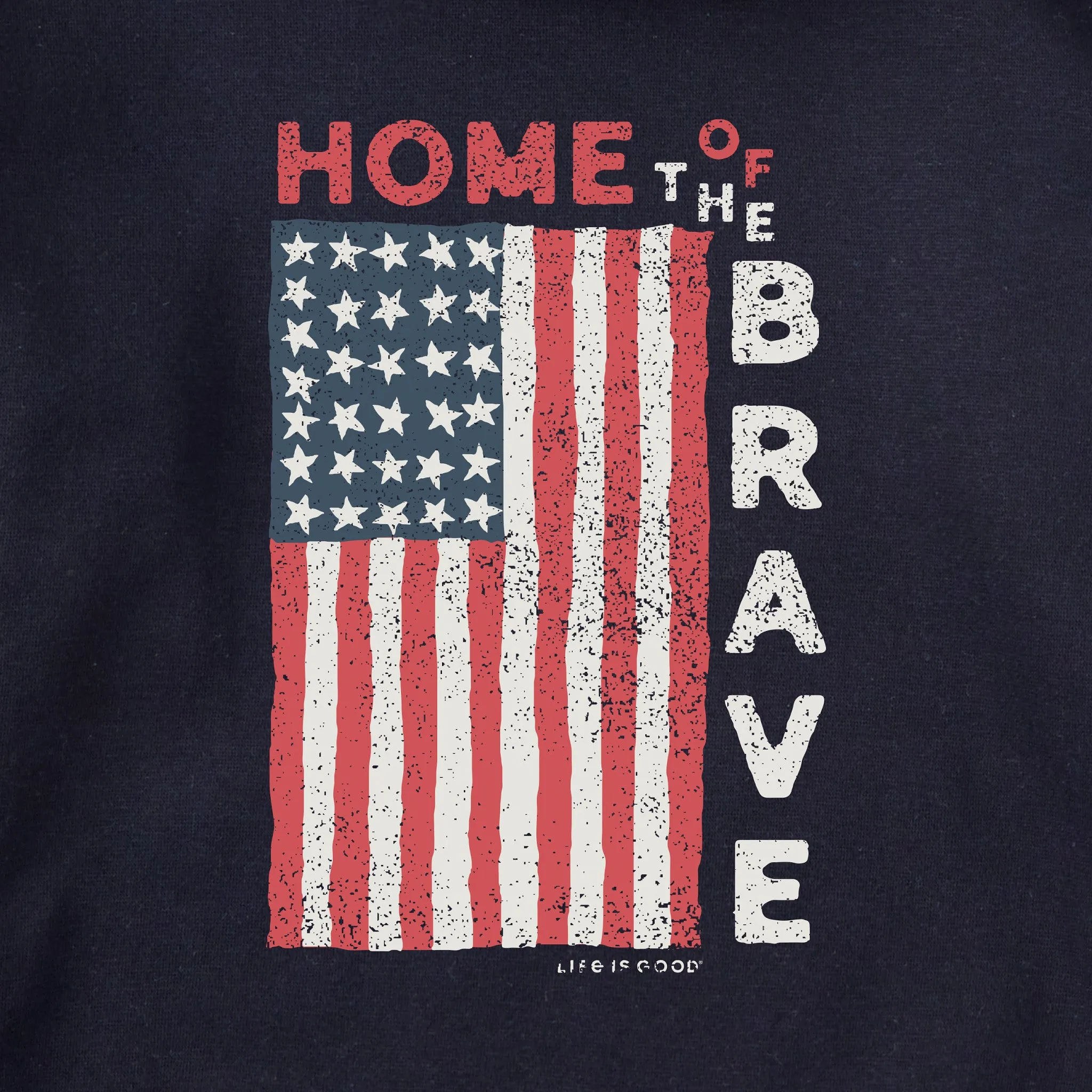Adult Unisex Home of the Brave Raggedy Flag Every Wear Hoodie Sweatshirt sold by Life is Good product image thumbnail 2