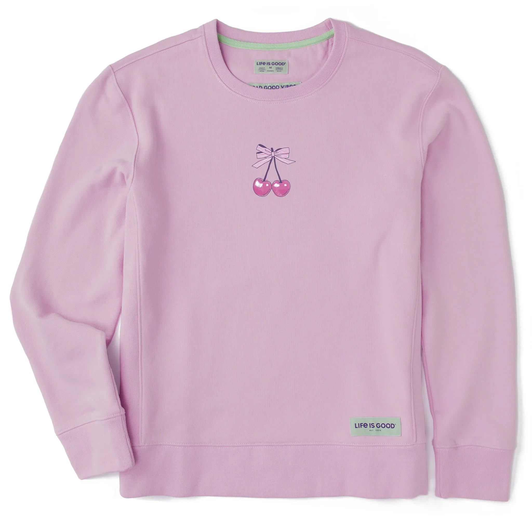 Women's Mini Cherry Pair Simply True Fleece Crew sold by Life is Good