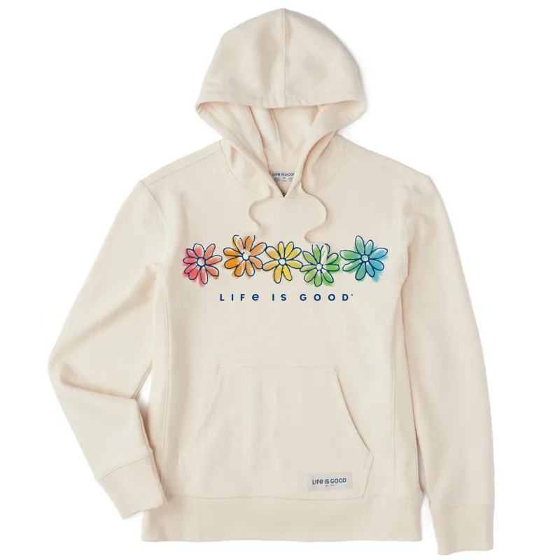 Women's Rainbow Daisies Simply True Fleece Hoodie sold by Life is Good