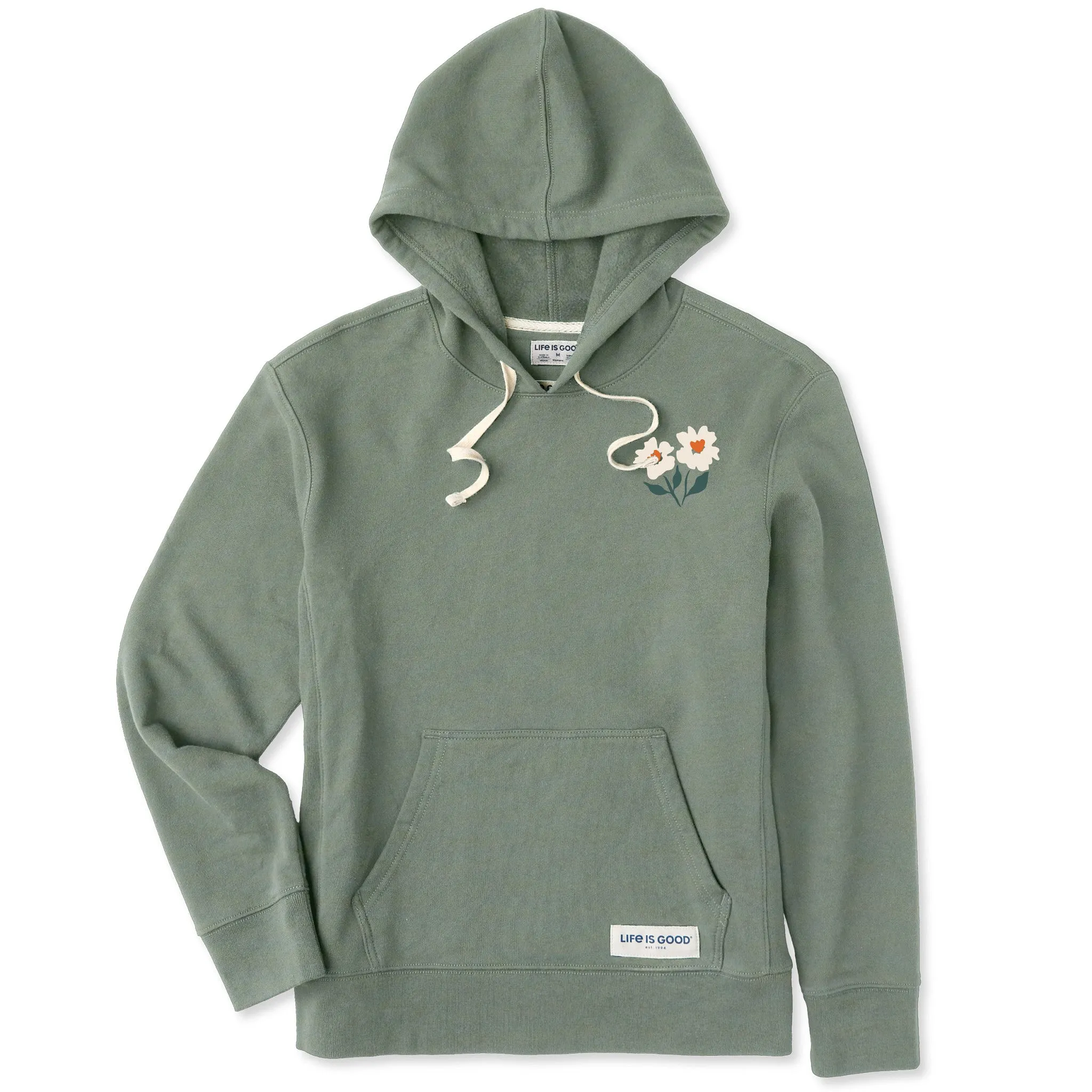 Women's Flower Duo Simply True Fleece Hoodie sold by Life is Good
