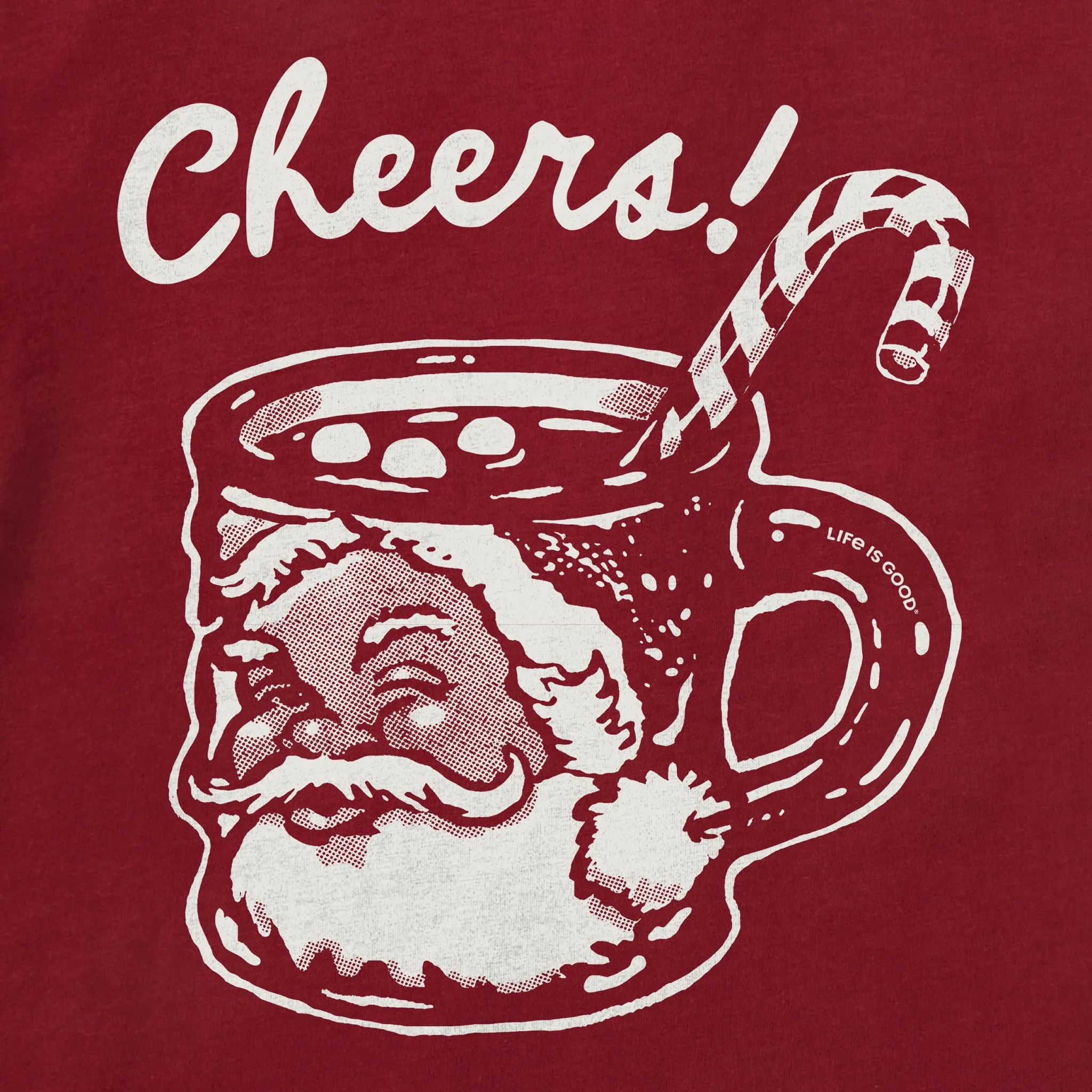 Men's Cheers Santa Mug Long Sleeve Crusher Tee sold by Life is Good product image thumbnail 2