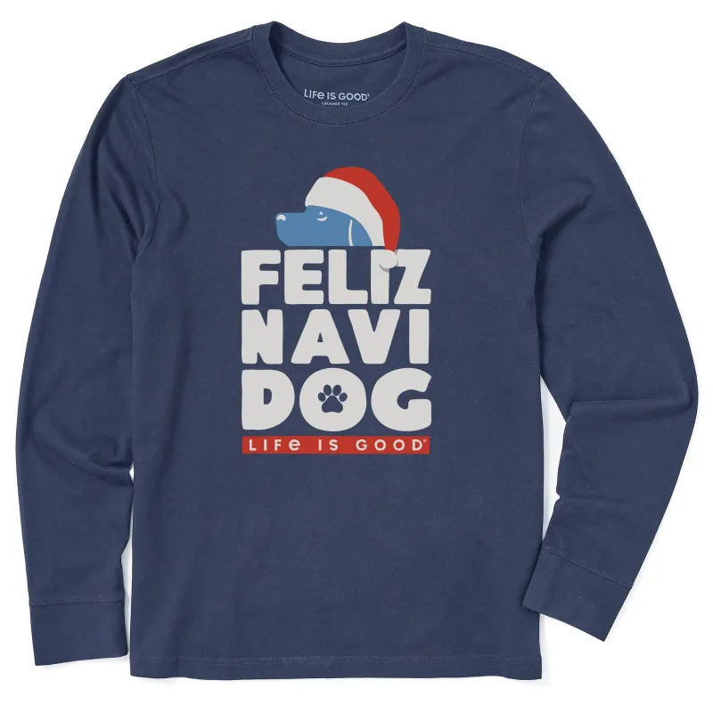 Men's Feliz Navi-Dog Long Sleeve Crusher Tee sold by Life is Good