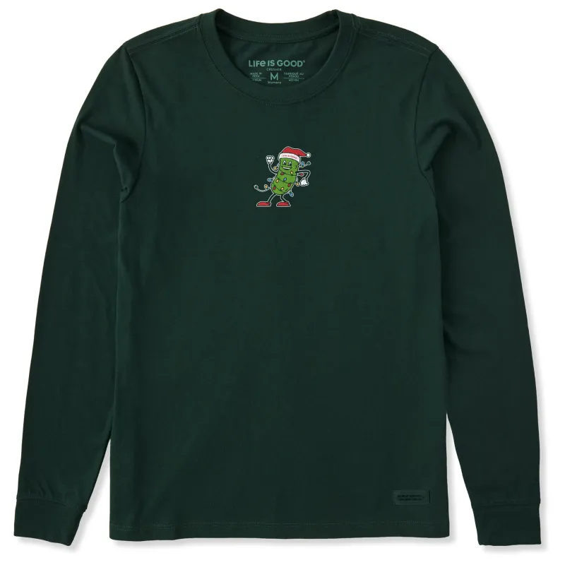 Women's Christmas Pickle Long Sleeve Crusher Tee made by Life is Good