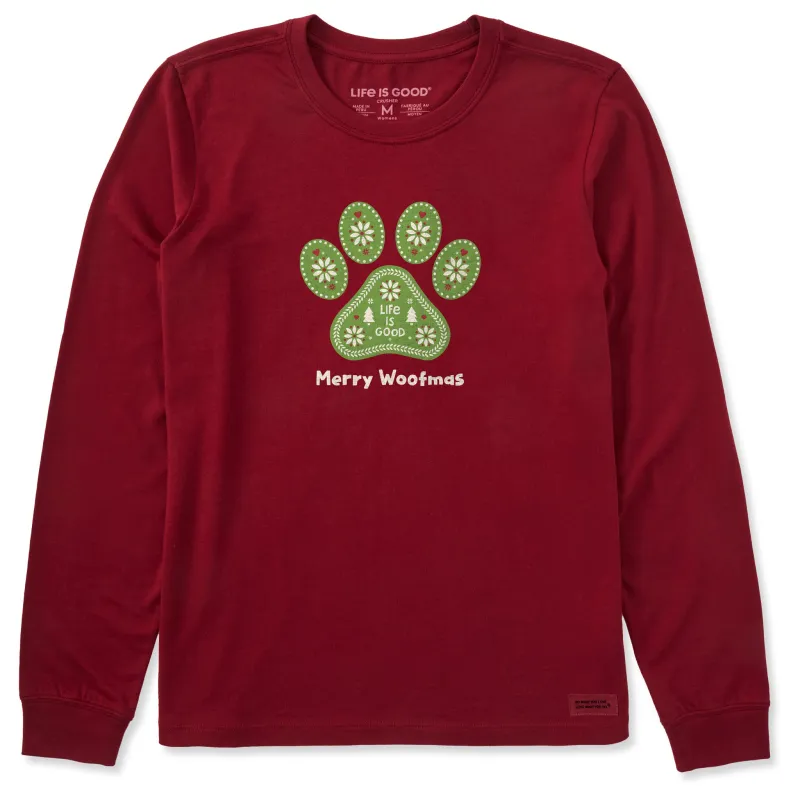 Women's Dog Paw Long Sleeve Crusher Tee made by Life is Good