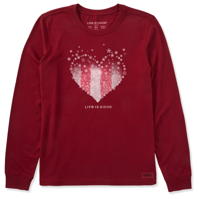 Women's Christmas Heart Long Sleeve Crusher Tee sold by Life is Good