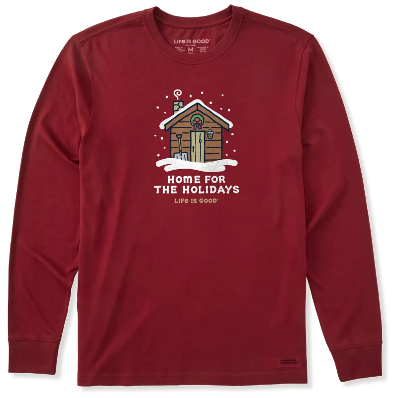 Men's Holiday Cabin Long Sleeve Crusher Tee sold by Life is Good