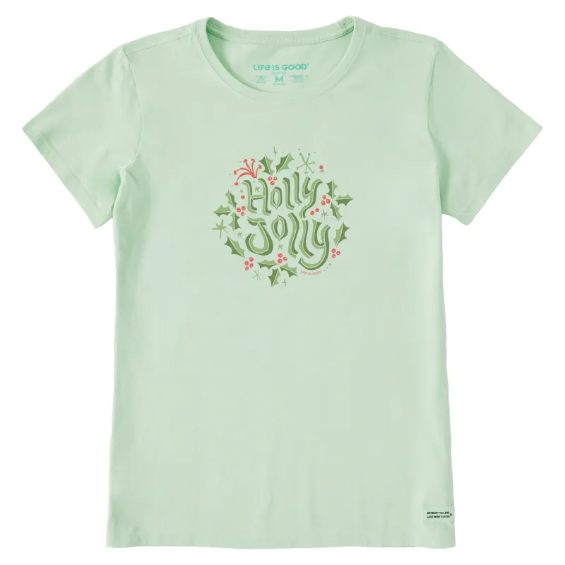 Women's Holly Jolly Circle Short Sleeve Crusher Tee sold by Life is Good