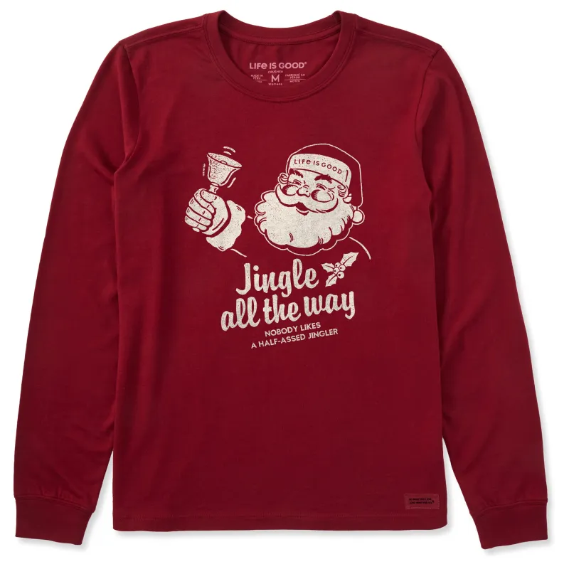 Women's Jingle Santa Long Sleeve Crusher Tee sold by Life is Good