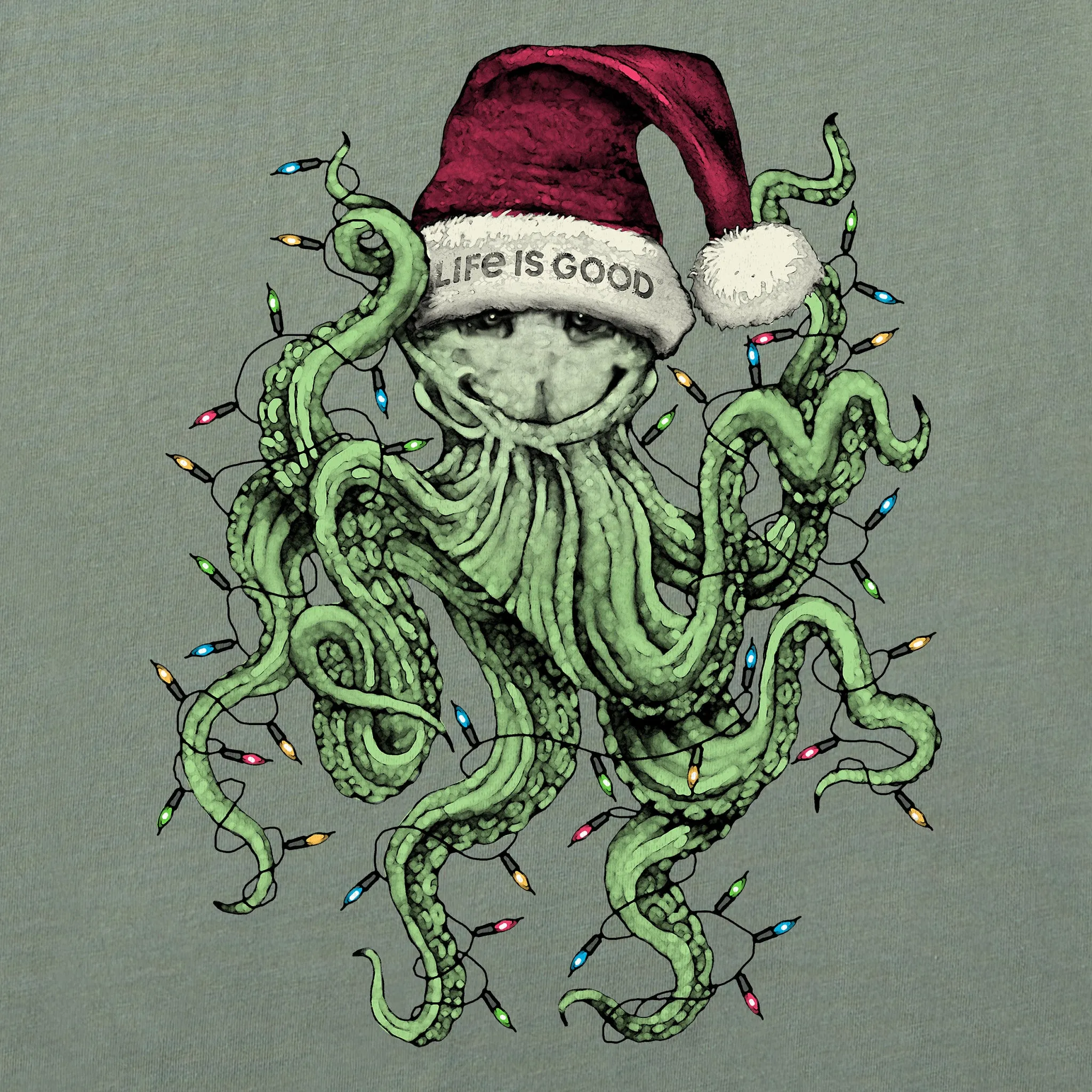 Men's Octo Claus Short Sleeve Crusher Tee sold by Life is Good product image thumbnail 2