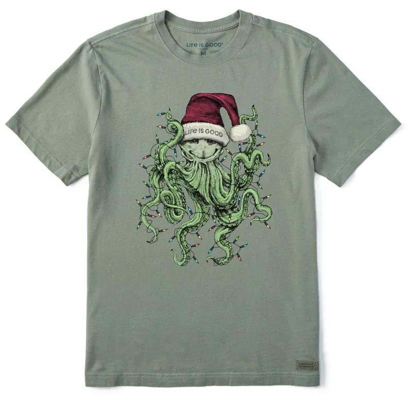 Men's Octo Claus Short Sleeve Crusher Tee sold by Life is Good