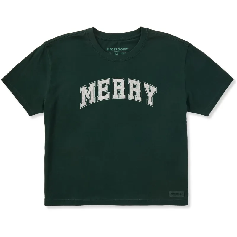 Women's Merry Arch Short Sleeve Crusher Boxy Tee sold by Life is Good