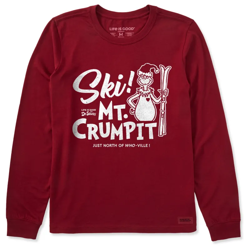 Women's Retro Grinch Ski Mt. Crumpit Long Sleeve Crusher Tee sold by Life is Good