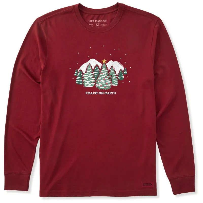 Men's Snowy Xmas Long Sleeve Crusher Tee sold by Life is Good