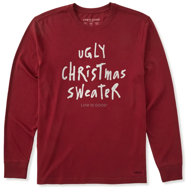 Men's Ugly Christmas Sweater Long Sleeve Crusher Tee sold by Life is Good