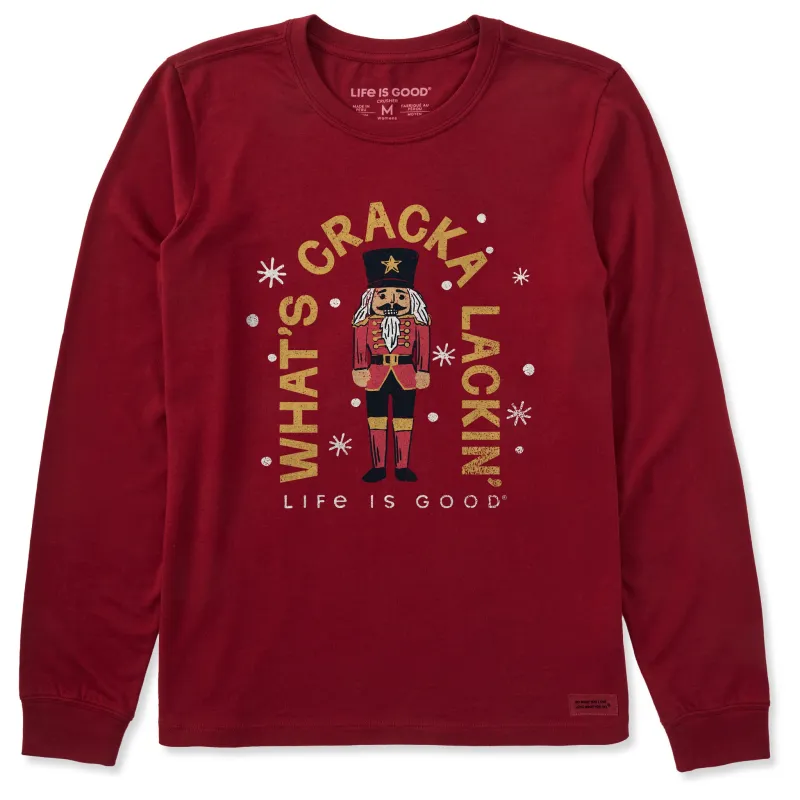 Women's What's Cracka Lackin Long Sleeve Crusher Tee made by Life is Good