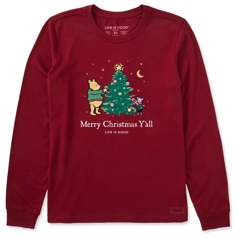 Women's Winnie Merry Christmas Y'all Long Sleeve Crusher Tee sold by Life is Good