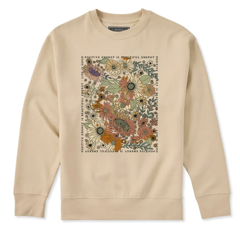 Adult Unisex Beautiful Energy Tie Dye Every Wear Crew Sweatshirt sold by Life is Good