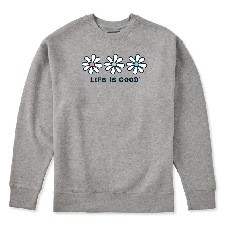 Adult Unisex 3 Daisies Every Wear Crew Sweatshirt sold by Life is Good