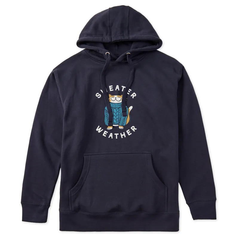 Adult Unisex Sweater Weather Cat Every Wear Hoodie Sweatshirt sold by Life is Good