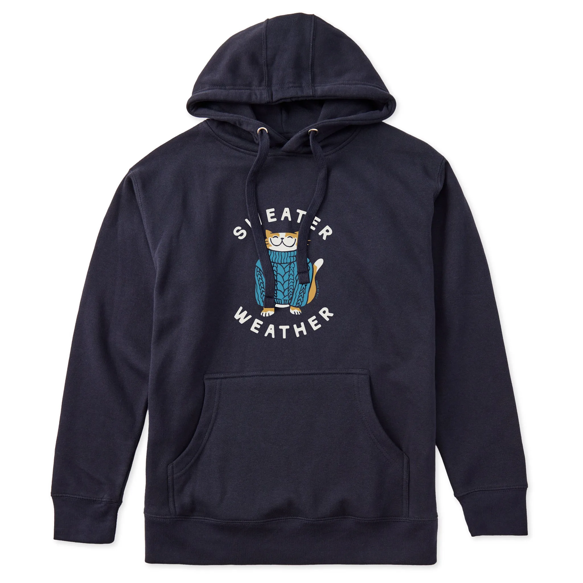 Adult Unisex Sweater Weather Cat Every Wear Hoodie Sweatshirt sold by Life is Good