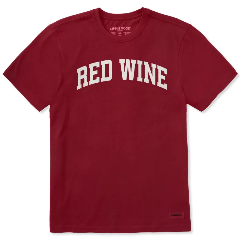 Men's Red Wine Arch Short Sleeve Crusher Tee sold by Life is Good