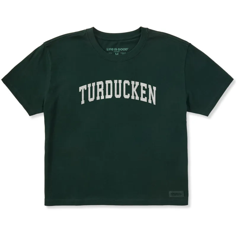 Women's Turducken Arch Short Sleeve Crusher Boxy Tee sold by Life is Good