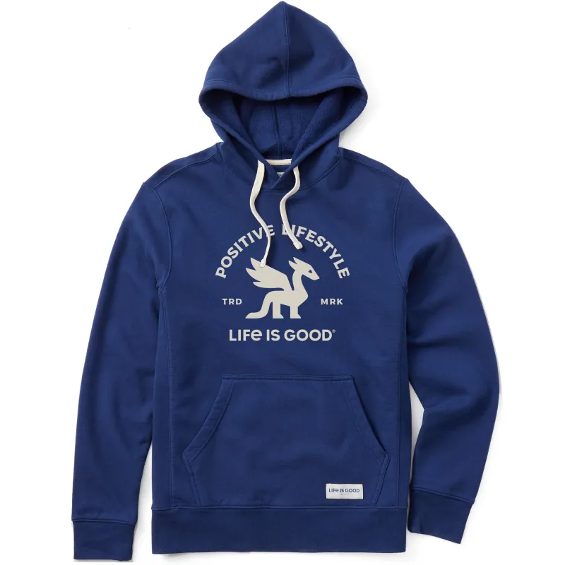 Men's Positive Lifestyle Dragon Simply True Fleece Hoodie sold by Life is Good
