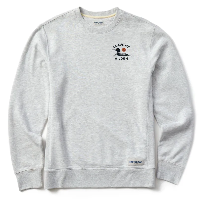 Men's Leave Me a Loon Simply True Fleece Crew sold by Life is Good