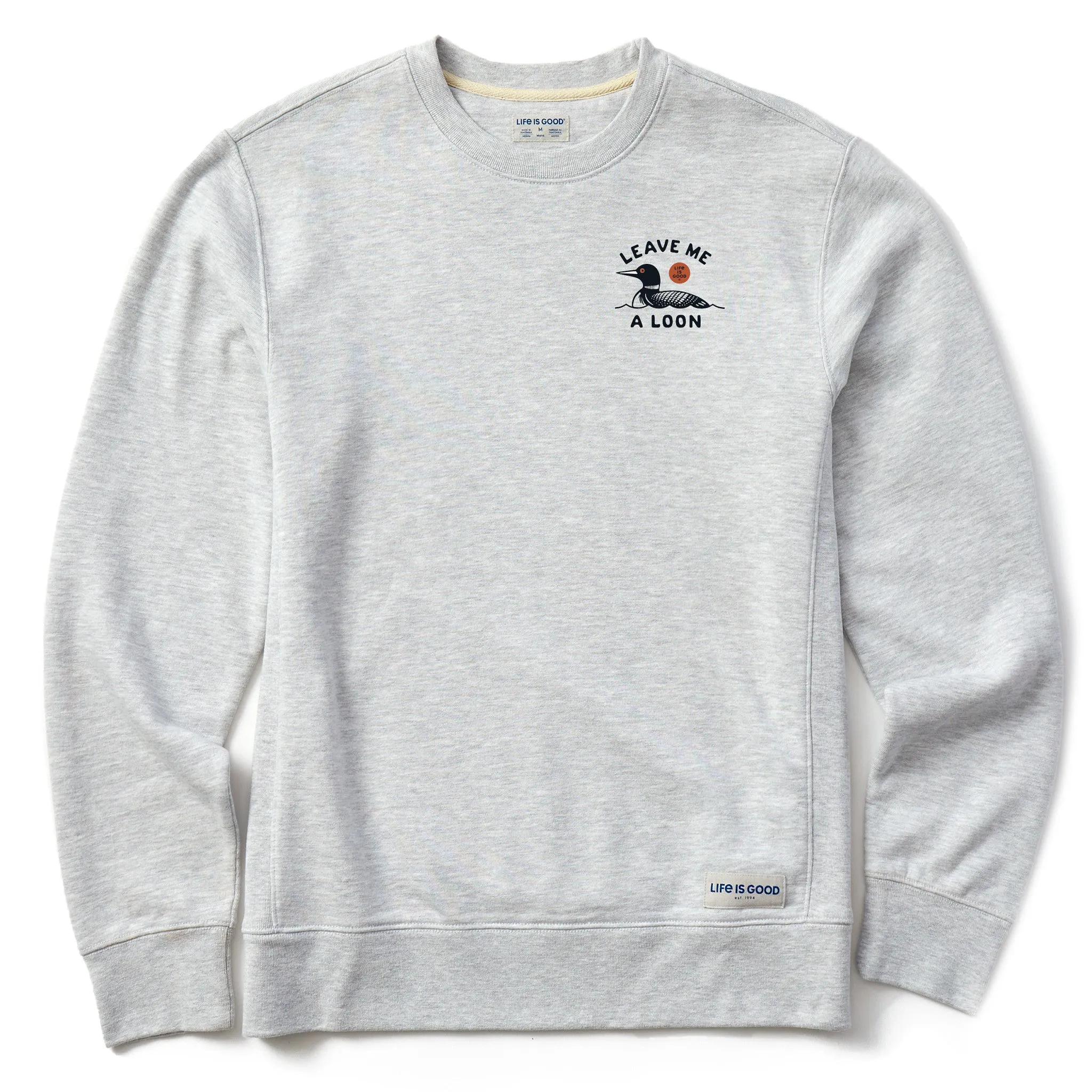 Men's Leave Me a Loon Simply True Fleece Crew sold by Life is Good