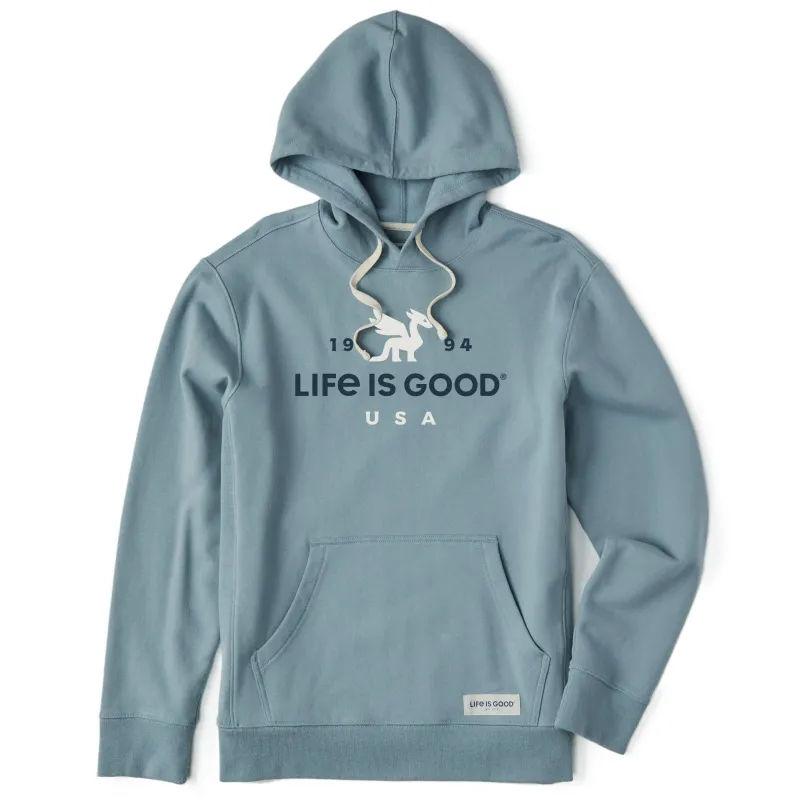 Men's USA Dragon Simply True Fleece Hoodie sold by Life is Good