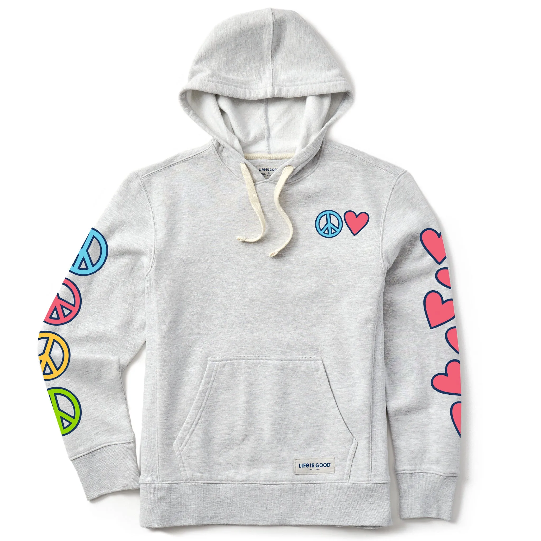 Women's Peace and Love Together Simply True Fleece Hoodie sold by Life is Good