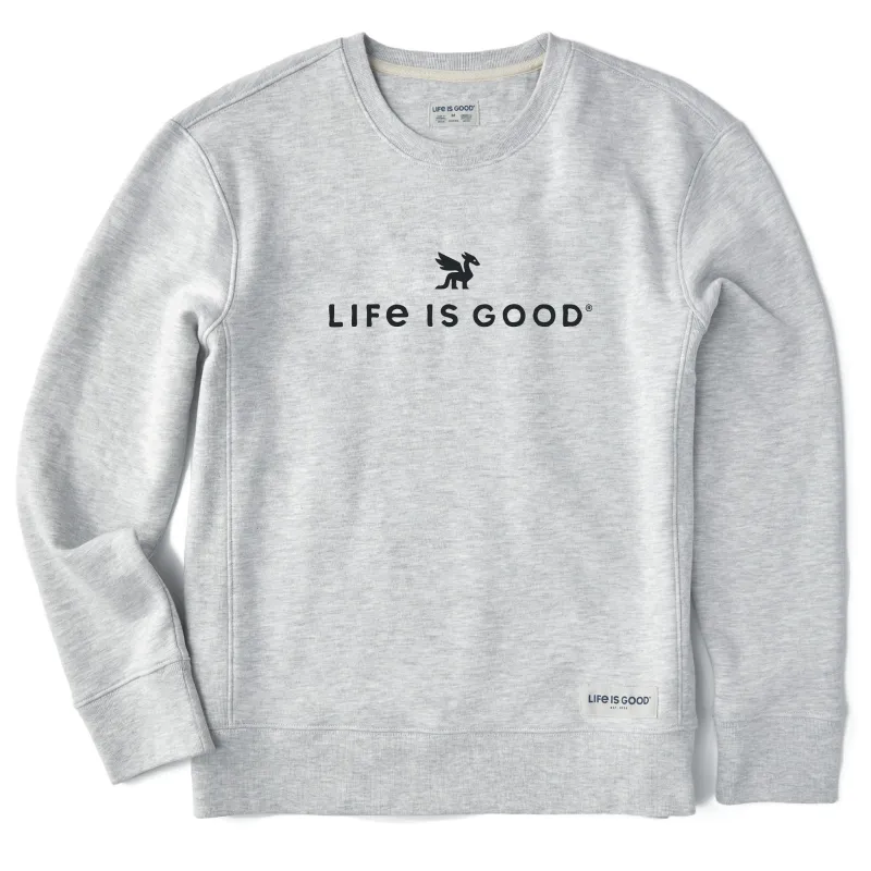 Women's LIG Dragon Logo Simply True Fleece Crew sold by Life is Good